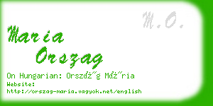 maria orszag business card